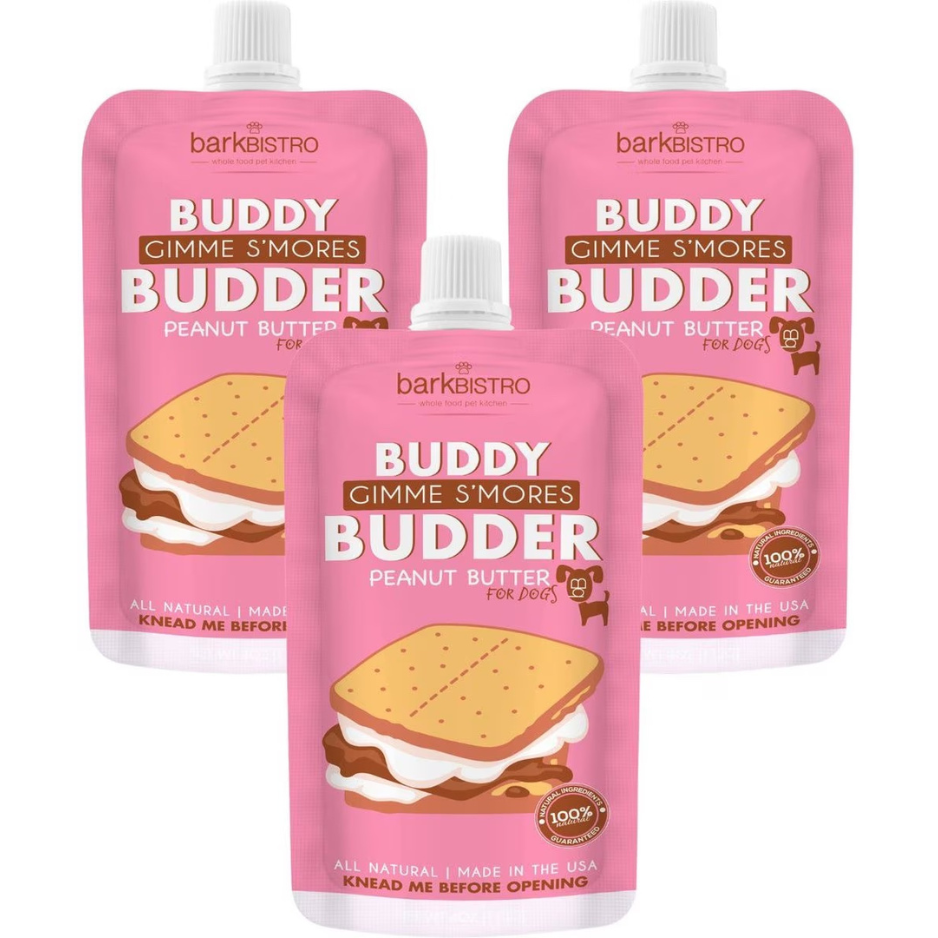 Bark Bistro Gimme S'mores Budder Dog Peanut Butter Squeeze Packs 4oz