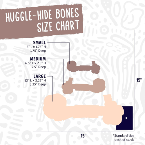 HuggleHounds Huggle-Hide Knotted Natural Leather Bone Dog Toy