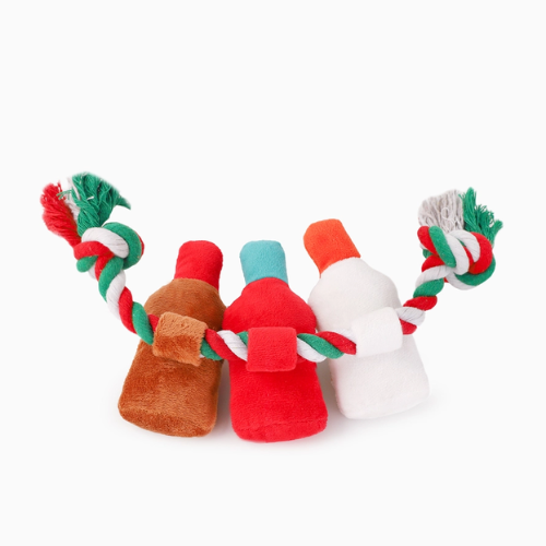 Hugsmart Pet Happy Woofmas Holiday Spirits Rope Dog Toy