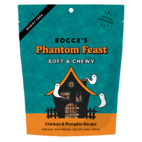 Bocce's Bakery Phantom Feast Chicken & Pumpkin Flavor Soft & Chewy Dog Treats, 6 oz