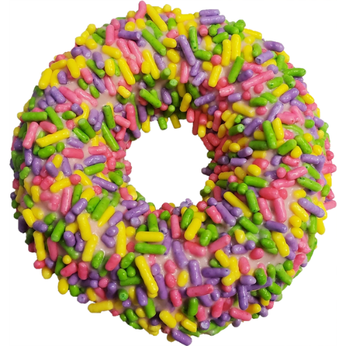 K9 Granola Factory Gourmet Donut, Pink with Jimmies Dog Treat