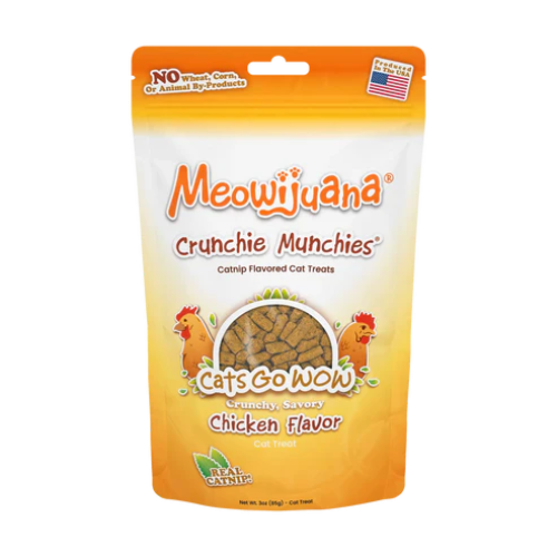 Meowijuana Treat Crunchie Munchie Chicken 3oz