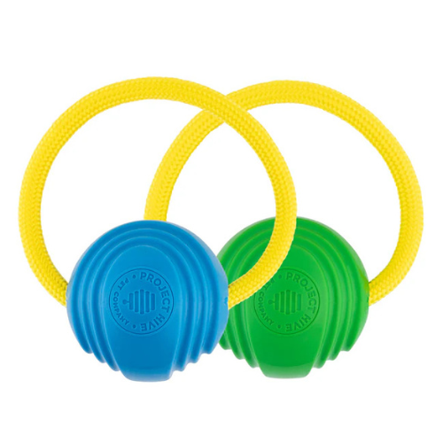 Project Hive Pet Company Looped Ball Dog Toy, Medium, 2 count, Green & Blue