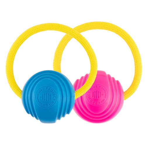 Project Hive Pet Company Looped Ball Dog Toy, Medium, 2 count, Pink & Blue