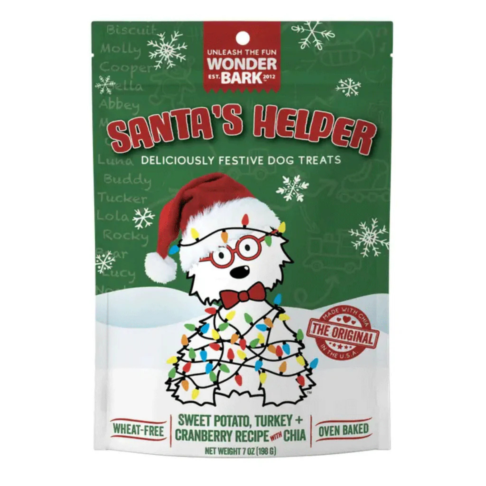 Wonder Bark Holiday Santa's Helper Dog Treats 7 oz