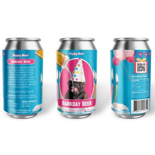 Yappy Hour Barkday Dog Beer 12 oz Watermelon