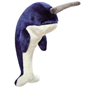Fluff & Tuff Bleu Narwhal 11" Plush Dog Toy - Mutts & Co.