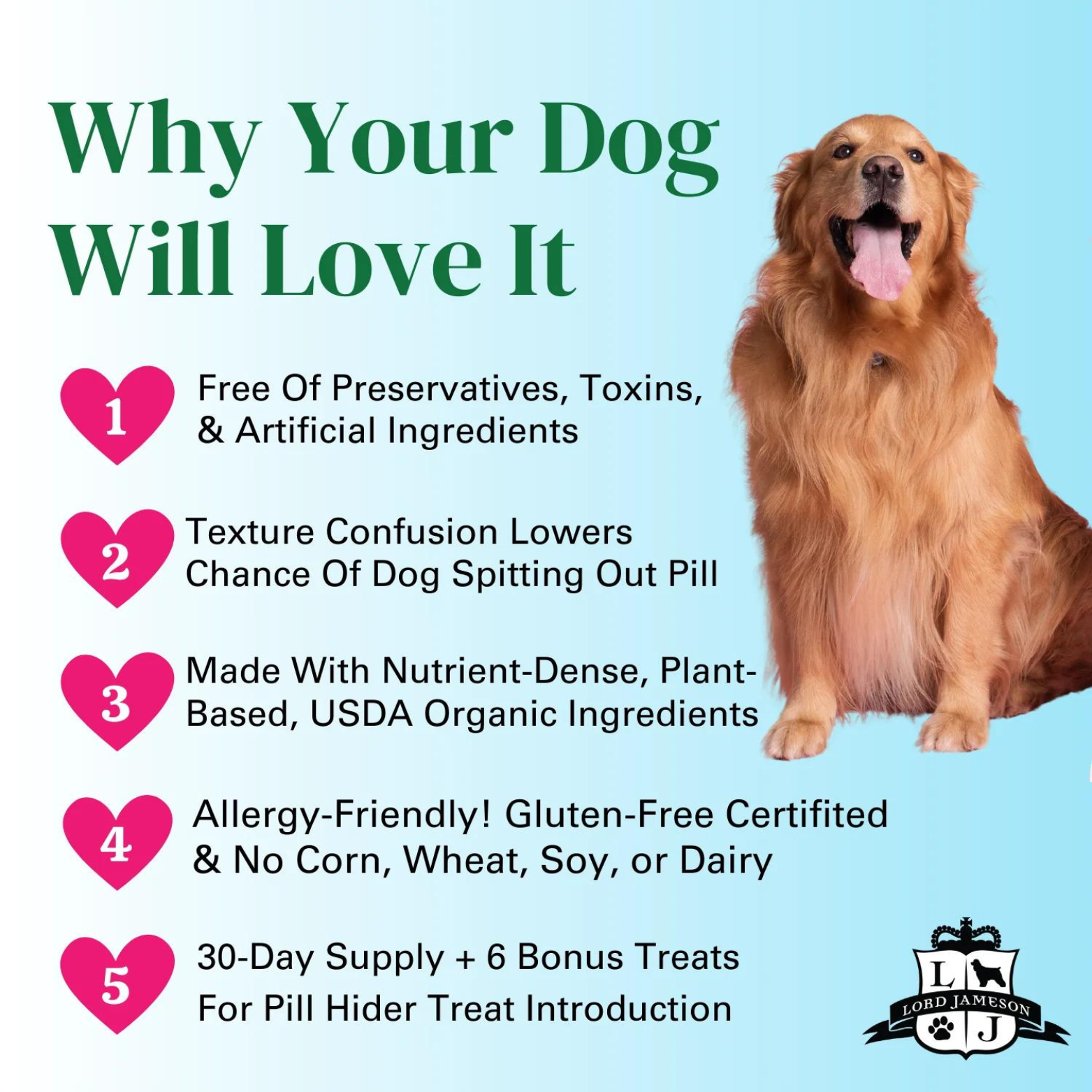 Lord Jameson Pill Hiders Apple Pie Organic Dog Treats 6 oz