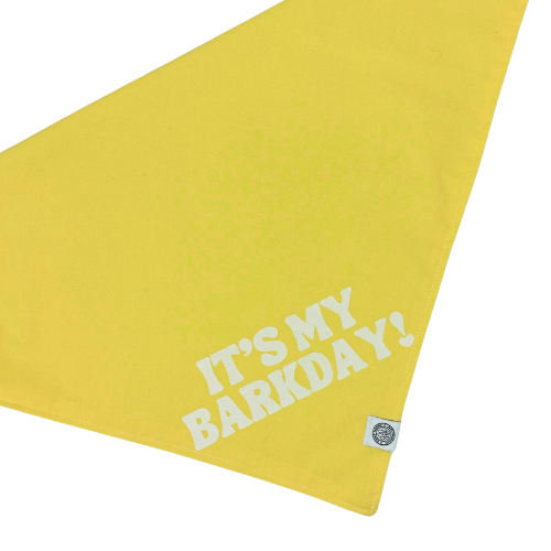 Camp Hound It's My BarkDay Dog Bandana Yellow
