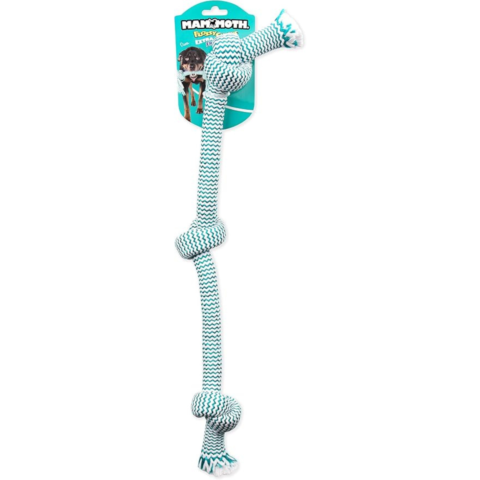 Mammoth Flossy Chews Extra Fresh 3 Knot Tug Dog Toy