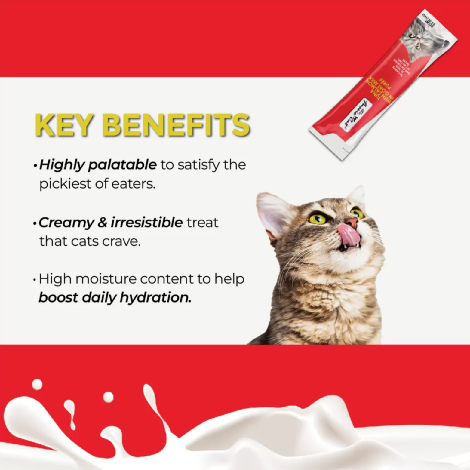 Fussie Cat Goat Milk Puree Cat Treats Tuna with Salmon, 2 oz