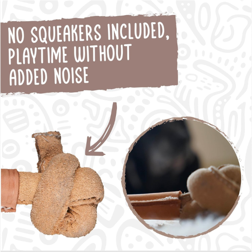 HuggleHounds Huggle-Hide Knotted Natural Leather Bone Dog Toy