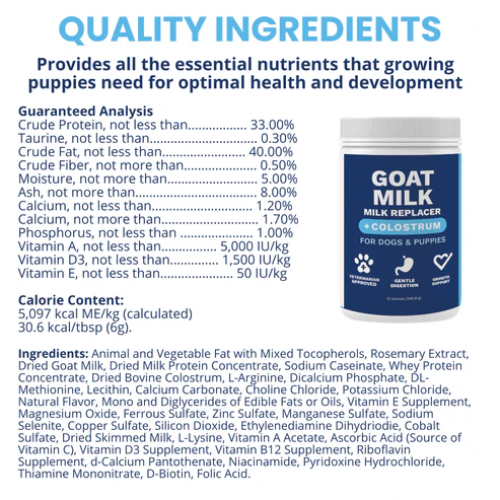 Under The Weather Goat Milk Replacer with Colostrum Powder for Puppies 12oz
