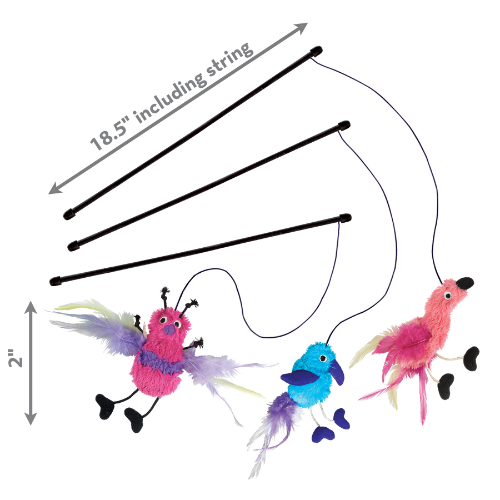 KONG Active Feather Teaser Cat Toy, Assorted Colors