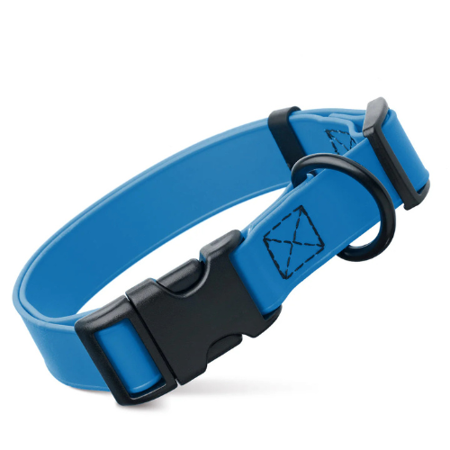 Dogline Biothane Waterproof Dog Collar with Quick Release Buckle Blue