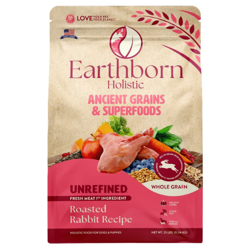 Earthborn Holistic Unrefined Roasted Rabbit with Ancient Grains & Superfoods Dry Dog Food 25-lb