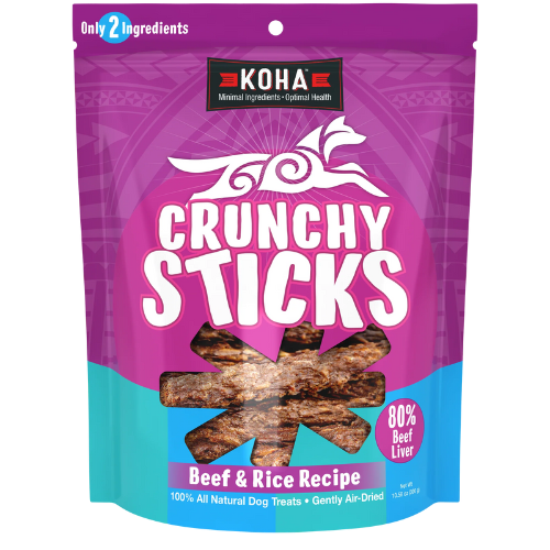 Koha Crunchy Sticks Air Dried Beef & Rice Recipe Dog Treats 10.58 oz