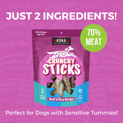 Koha Crunchy Sticks Air Dried Beef & Rice Recipe Dog Treats 10.58 oz
