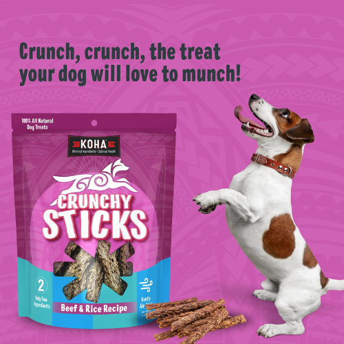 Koha Crunchy Sticks Air Dried Beef & Rice Recipe Dog Treats 10.58 oz
