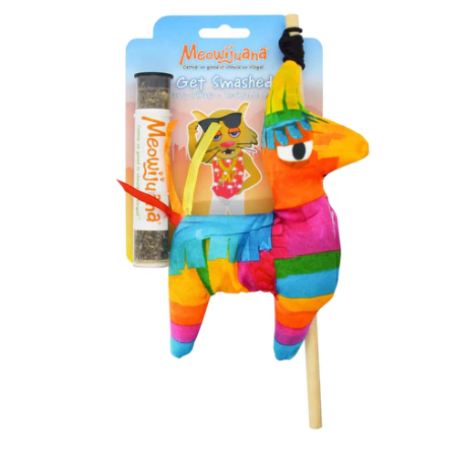 Meowijuana Get Smashed Pinata w/ Wand Refillable Catnip Toy