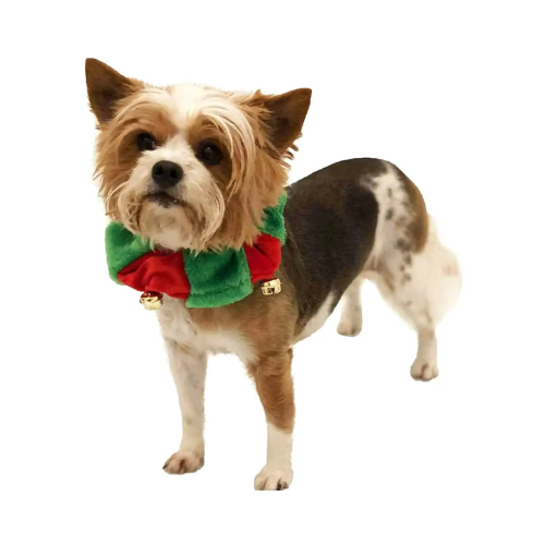 Midlee Designs Christmas Plush Bell Collar for Dogs