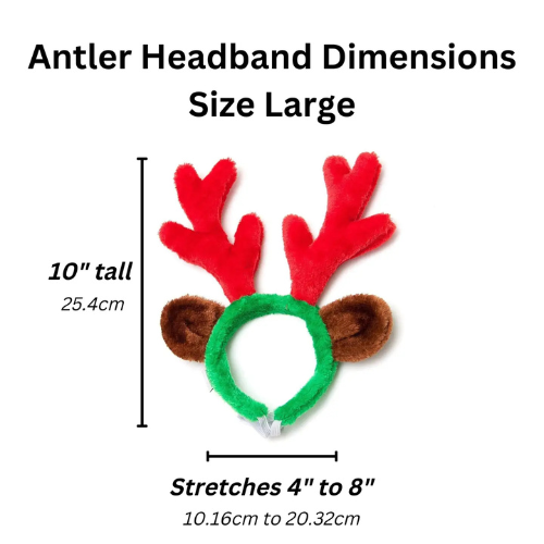 Midlee Designs Christmas Reindeer Antlers with Ears Headwear for Dogs