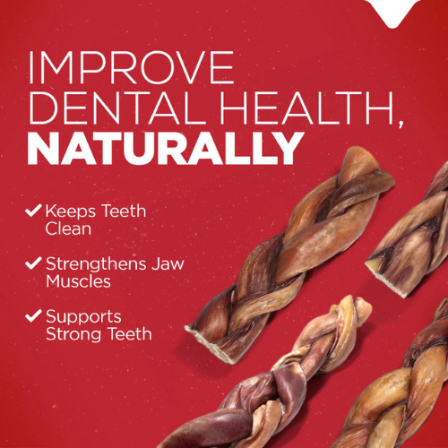 Natural Farm Braided Power Bully Stick 12"