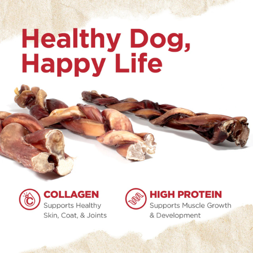 Natural Farm Braided Power Bully Stick 12"