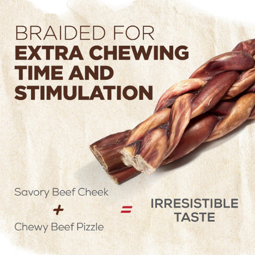 Natural Farm Braided Power Bully Stick 12"