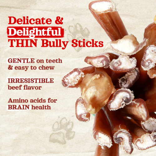 Natural Farm Odor Free Extra Thin Bully Sticks 6" 10pk