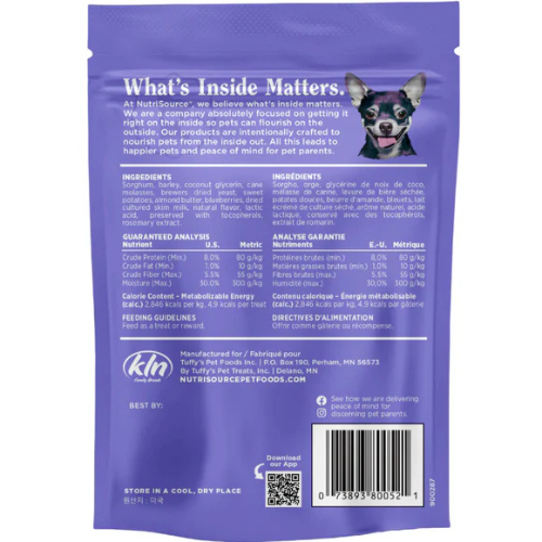 Nutrisource Nutty Butter Bites Blueberry Almond Butter Dog Treats 6oz