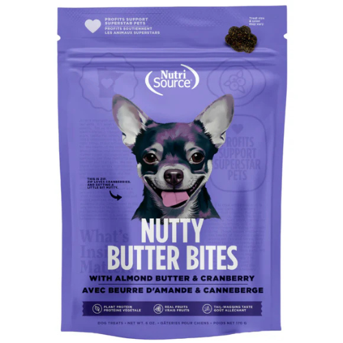 Nutrisource Nutty Butter Bites Cranberry Almond Butter Dog Treats 6oz