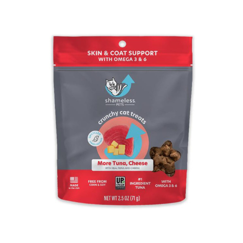 Shameless Pets Crunchy More Tuna, Cheese Cat Treats, 2.5oz