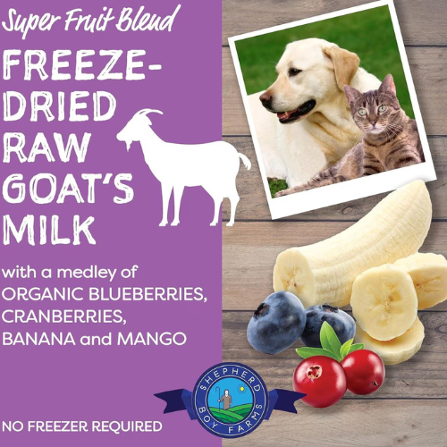 Shepherd Boy Farms Raw Goat's Milk Super Fruit Freeze-Dried Dog & Cat Food