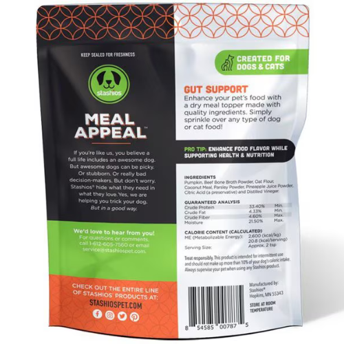 Stashios Meal Appeal Gut Support Topper For Dogs & Cats 4-oz
