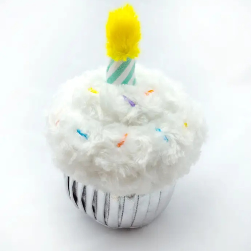 Thoozypet Birthday Cupcake Plush Dog Toy 7"