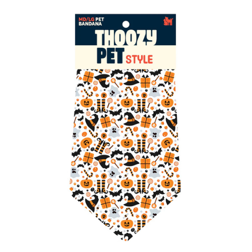 Thoozypet Fright & Delight Pet Bandana, Medium/Large