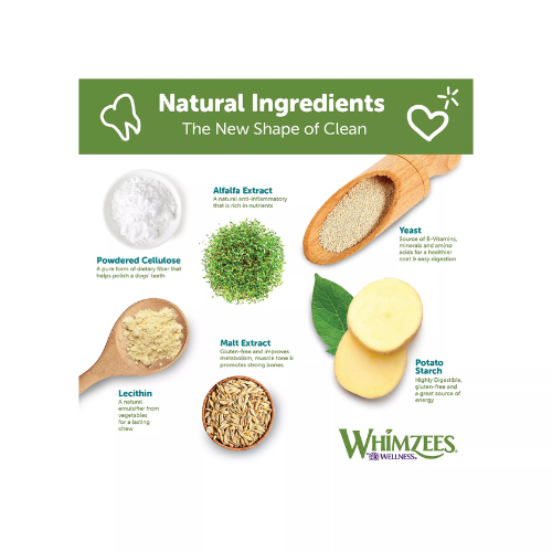 Whimzees Alligator Dental Chews Natural Grain-Free Dental Dog Treats