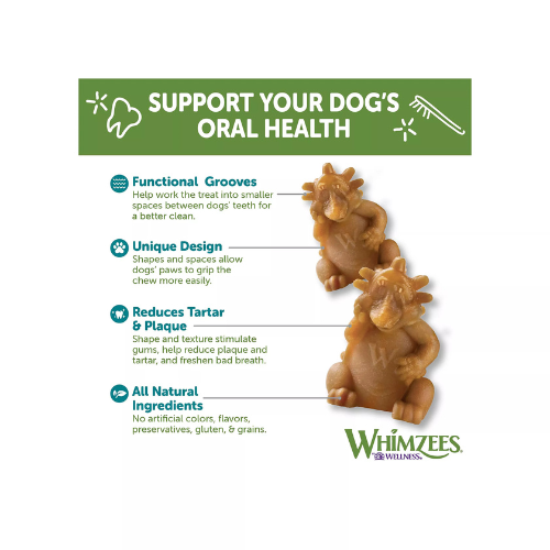 Whimzees Hedgehog Dental Chews Natural Grain-Free Dental Dog Treats