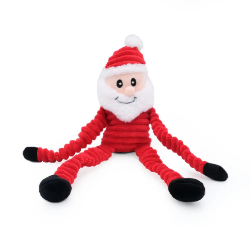 ZippyPaws Holiday Crinkle Santa Plush Dog Toy