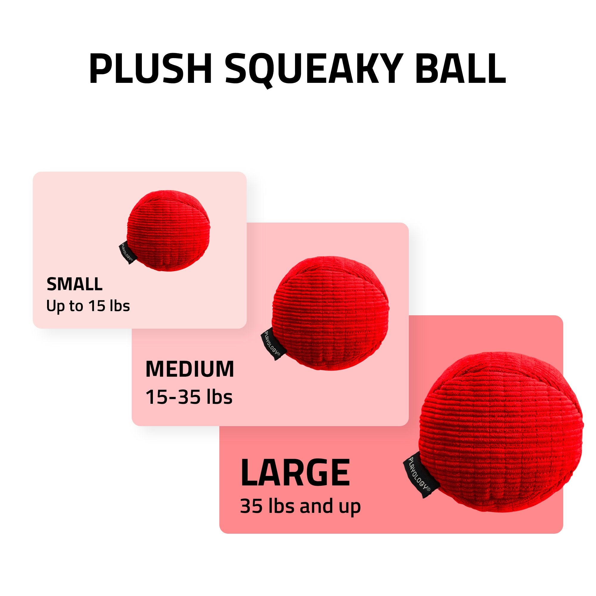 Playology Plush Squeaky Ball Dog Toy Beef - Mutts & Co.