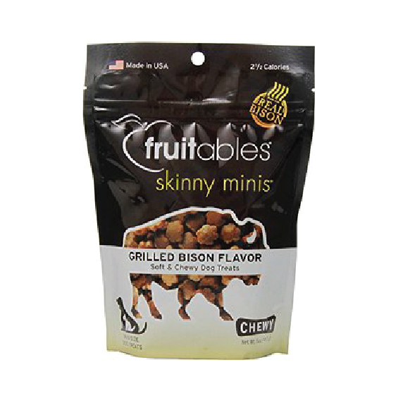 Fruitables Skinny Minis Grilled Bison Flavor Soft & Chewy Dog Treats 5oz - Mutts & Co.