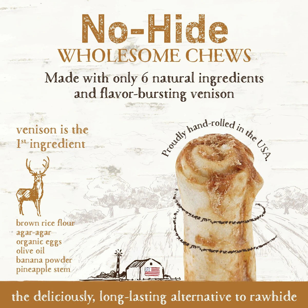 Earth Animal No-Hide Venison Chew Bulk - Mutts & Co.