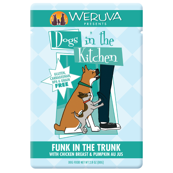 Weruva Dogs in the Kitchen Funk in the Trunk with Chicken Breast & Pumpkin Au Jus Grain-Free Dog Food Pouches, 2.8-oz - Mutts & Co.