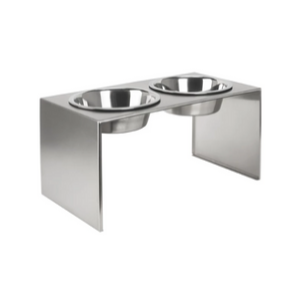 Pets Stop Slate Double Diner Pet Bowl Set - Mutts & Co.