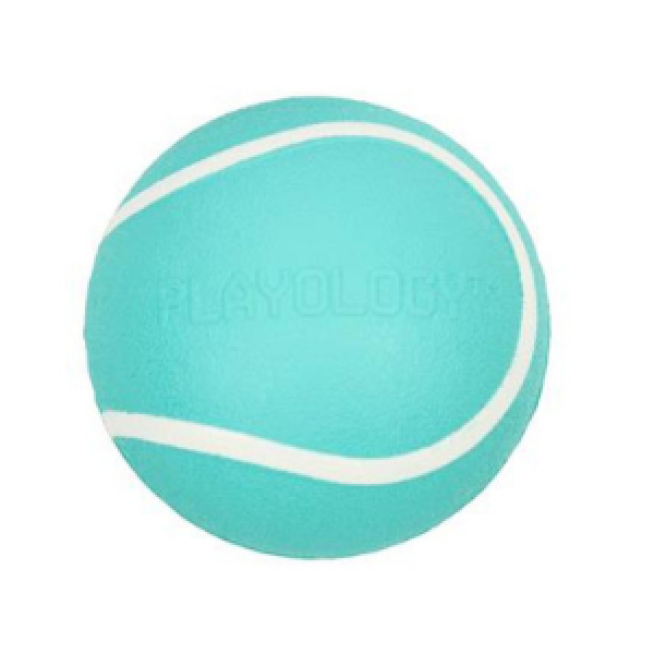 Playology Squeaky Chew Ball Dog Toy Peanut Butter - Mutts & Co.