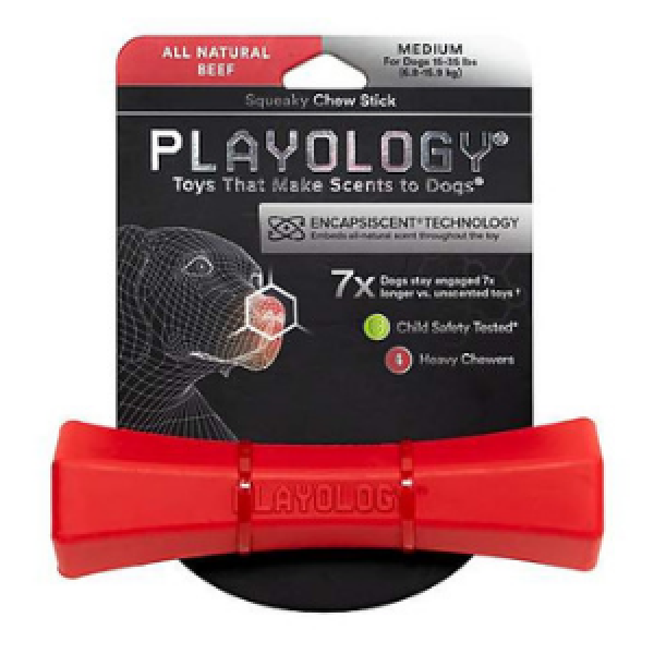 Playology Squeaky Chew Stick Dog Toy Beef - Mutts & Co.
