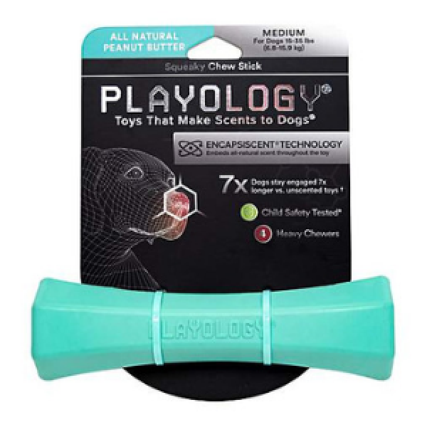 Playology Squeaky Chew Stick Dog Toy Peanut Butter - Mutts & Co.