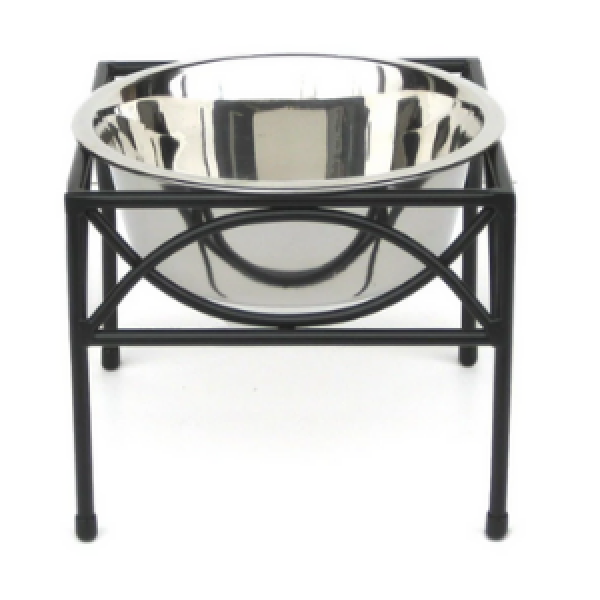Pets Stop Regal Single Diner Feeder Black - Mutts & Co.