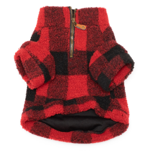 The Worthy Dog Quarter Zip Pullover-Red Buffalo - Mutts & Co.